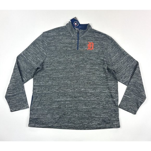 Majestic Other - Detroit Tigers MLB Majestic 2XL XXL 1/4 Zip Pullover Jacket Shirt Heather Gray